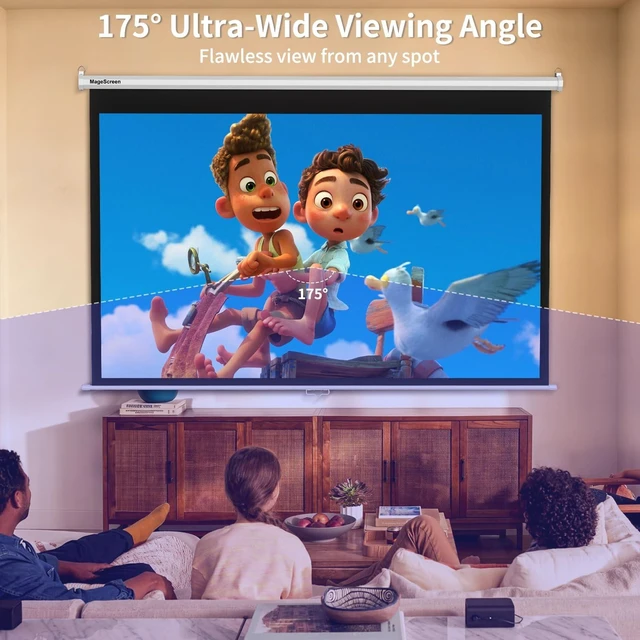 Alt view image 2 of 5 - MageScreen 120" 16:9 Manual Projector Screen Pull Down