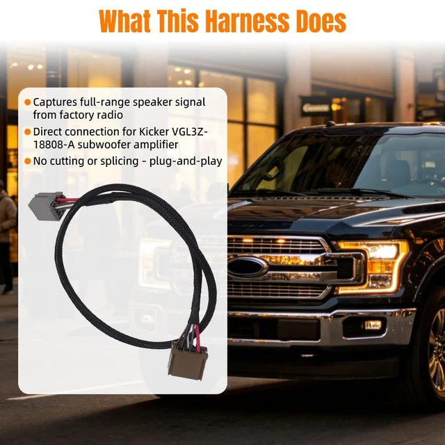 Alt view image 3 of 5 - Subwoofer Audio Harness for 2015-2018 Ford F150, Fits for VGL3Z-18808-A
