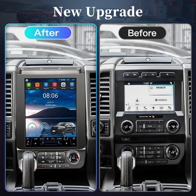 Alt view image 2 of 5 - 12.1" Tesla Screen for Ford F150 2016-2021 Radio Stereo 8-Core Android 15 Wireless CarPlay Android Auto Keep OEM Steering Wheel Control and Rear Camera 4GB/64GB,WiFi,FM,AM