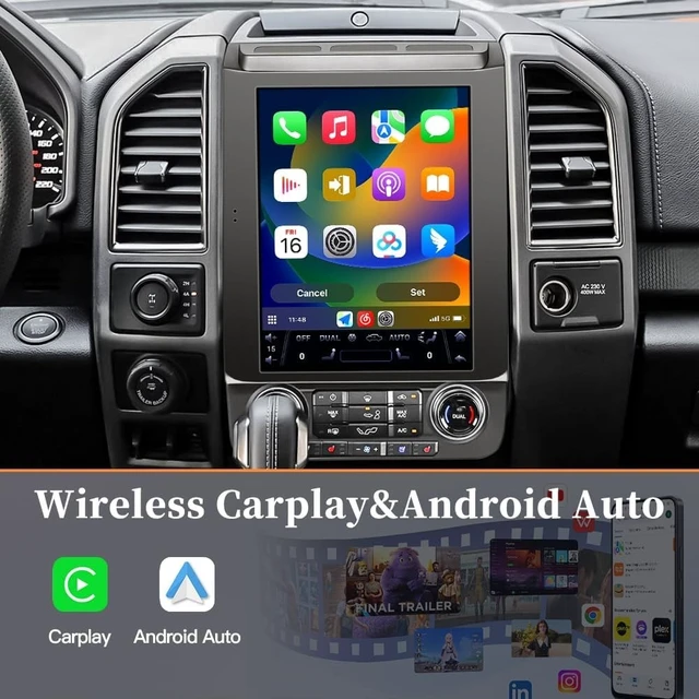 Alt view image 5 of 5 - 12.1" Tesla Screen for Ford F150 2016-2021 Radio Stereo 8-Core Android 15 Wireless CarPlay Android Auto Keep OEM Steering Wheel Control and Rear Camera 4GB/64GB,WiFi,FM,AM