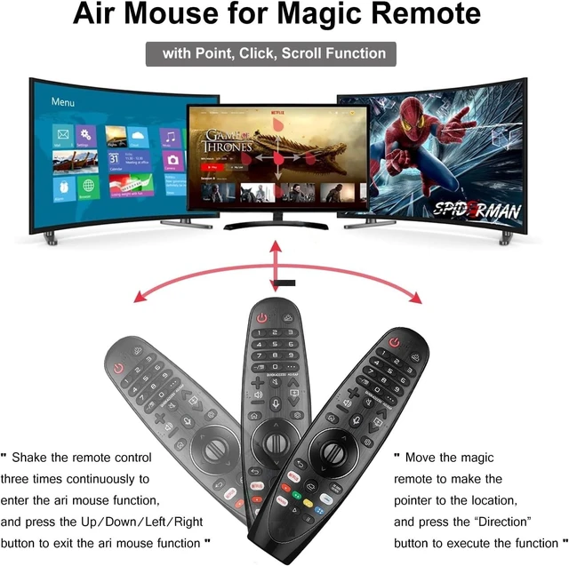 Alt view image 4 of 5 - Remote Control AKB75855501 for LG Magic TV Replacement MR20GA OLED55CXPUA for UN85 UN81 UN80 UN74 UN73 UN71 with Point, Click, Scroll, and Voice Control (1 remote with red case)