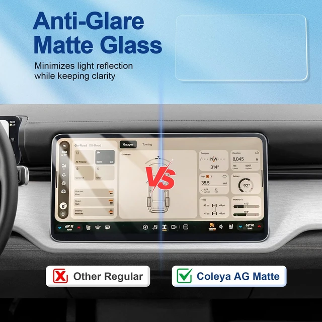 Alt view image 3 of 5 - Coleya Anti-Glare Matte for 2027 Rivian R2 Screen Protector, for Rivian R2 (Standard/Premium/Performance) 15.6-inch Touchscreen, 9H Tempered Glass 2027 R2 Accessories Anti-Fingerprint 15.6"