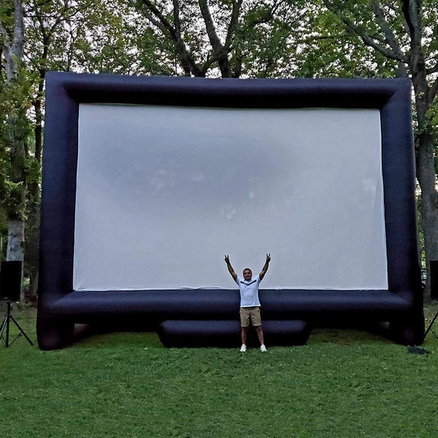 Alt view image 3 of 5 - Sewinfla 33Ft Outdoor Inflatable Movie Projector Screen with Blower Supports Front and Rear Projection, Blow Up Movie Screen for Party, Easy to Set Up