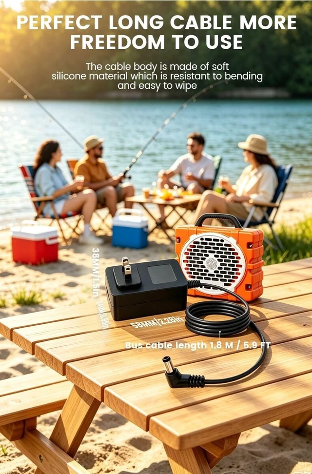 Alt view image 3 of 5 - 20V Charger Compatible with Turtlebox Grande: Loud! Bluetooth 5.4 Speaker