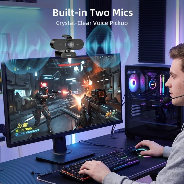 Alt view image 5 of 5 - 4K Webcam for PC,Auto Focus Streaming Web Cam USB,Dual Noise Reduction Mics