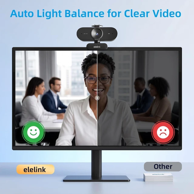 Alt view image 3 of 5 - 4K Webcam for PC,Auto Focus Streaming Web Cam USB,Dual Noise Reduction Mics