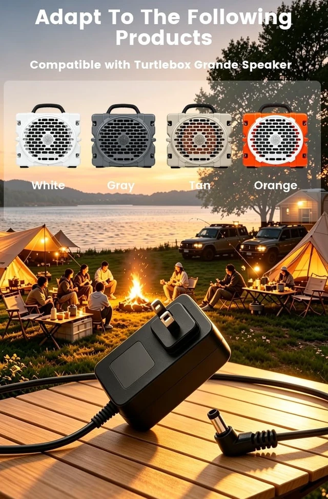 Alt view image 2 of 5 - 20V Charger Compatible with Turtlebox Grande: Loud! Bluetooth 5.4 Speaker