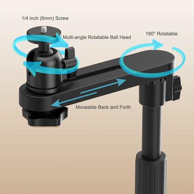 Alt view image 3 of 5 - Bed Sofa Projector Stand, Height Adjustable Projector Mount Base, 360 Rotation, Universal Bedside Bracket Holder Compatible with XGIMI, VANKYO, Epson, Jinhoo, AuKing Projectors