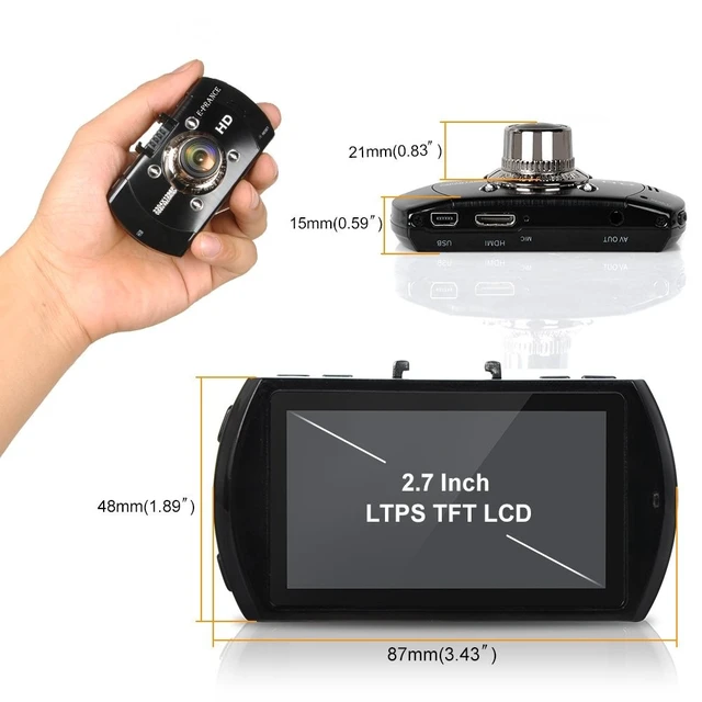 Alt view image 3 of 5 - E-PRANCE 2015 NEW B47fs Super Night Vision Car Dash Camera Recorder Super Hd 1296p G-Sensor Hdmi + 170 Degree Ultra Wide Angle + Ov4689 Cmos Sensor + Ir Night Vision with 32gb Memory Card