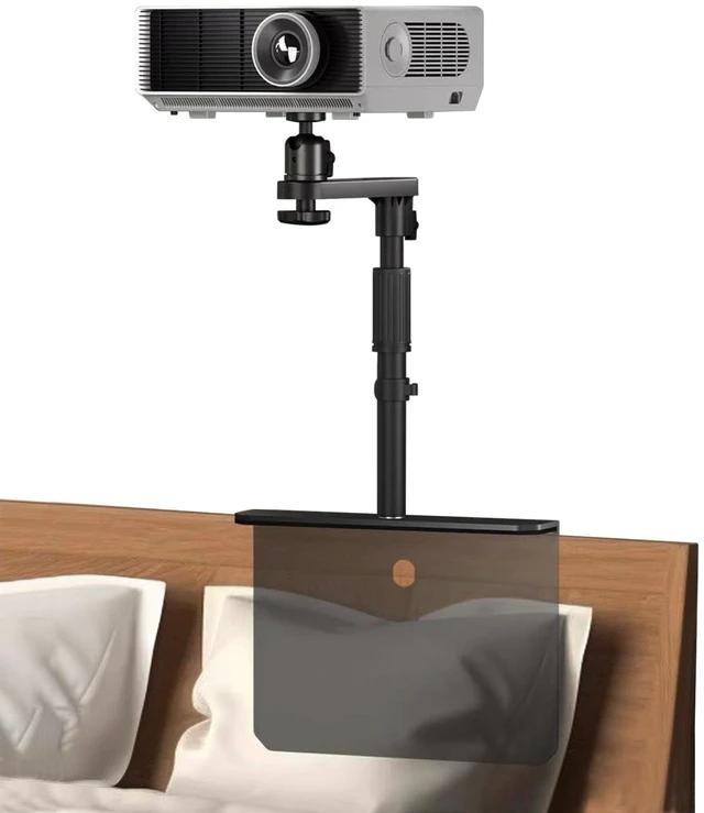 Main image of Bed Sofa Projector Stand, Height Adjustable Projector Mount Base, 360 Rotation, Universal Bedside Bracket Holder Compatible with XGIMI, VANKYO, Epson, Jinhoo, AuKing Projectors