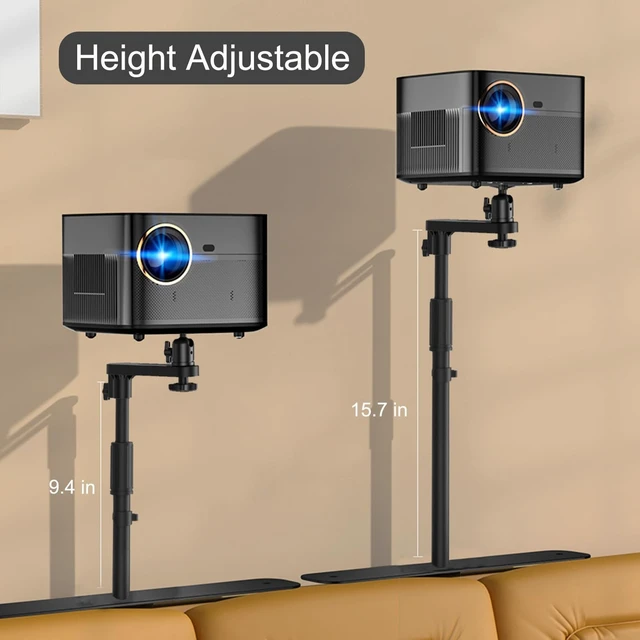 Alt view image 2 of 5 - Bed Sofa Projector Stand, Height Adjustable Projector Mount Base, 360 Rotation, Universal Bedside Bracket Holder Compatible with XGIMI, VANKYO, Epson, Jinhoo, AuKing Projectors