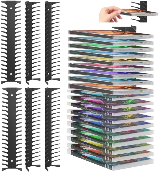 Main image of Xykzra 6 Pack DVD Shelf for Wall Mount, Floating Metal DVD Rack and Video Game Storage for Standard DVD CD Cases, Heavy-Duty Media Organizer Holder for PS, Xbox, PS5, PS4, Holds up to 114