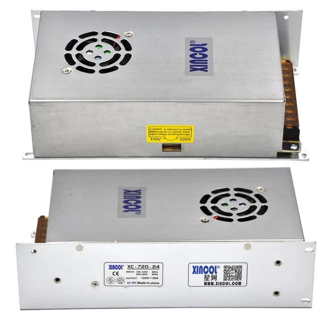 Alt view image 3 of 5 - XINCOL AC to DC Converter AC110V/220V to DC24V 30A 720W Switching Power Supply Transformer Regulated for LED Strip Light,CCTV,Camera,Computer Project etc