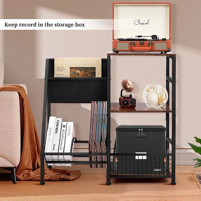 Alt view image 2 of 5 - ZOOPIP Fireproof Vinyl Record Storage Box,Holds 55 Albums, Black
