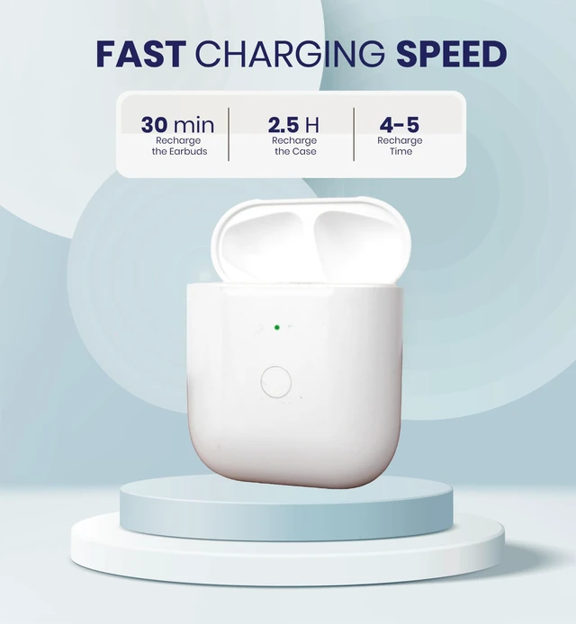 Alt view image 2 of 5 - Replacement Charging Case for AirPods 1st & 2nd Generation with Wireless and Wired Charging and Built-in 550 mAh Battery for Fast Charging, Bluetooth Pairing and Sync Button. No Earbuds/Airpods