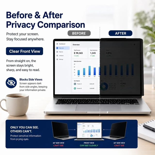 Alt view image 2 of 5 - Magnetic privacy protection film detachable suitable for MacBook Pro16-inch