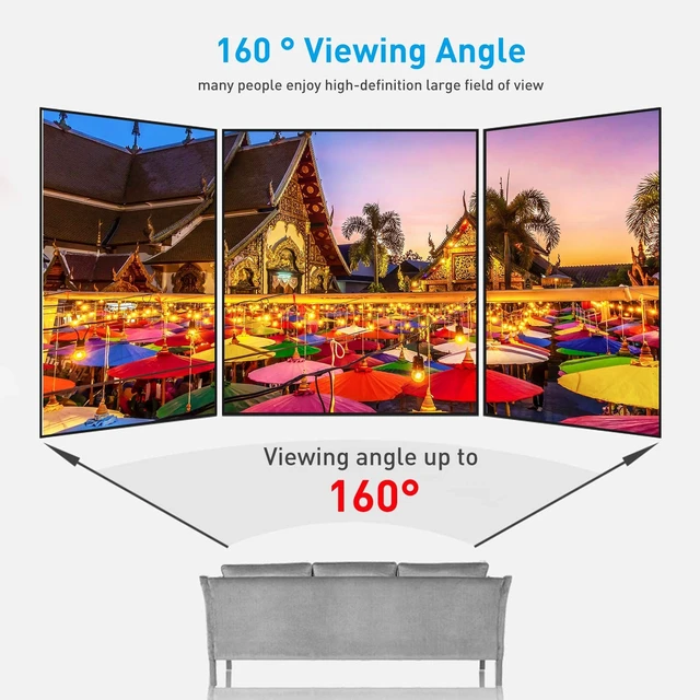 Alt view image 3 of 5 - Yisigal 120 Inches Projector Screen,16:9 HD 4K Foldable Anti-Crease Portable Projector Movies Screen for Home Theater Outdoor Indoor Support Double Sided Projection (120Inch)