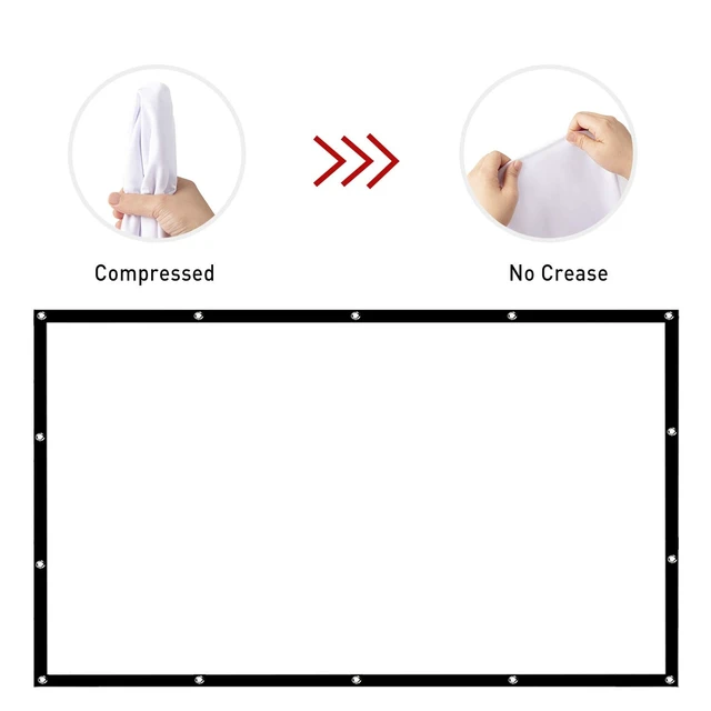 Alt view image 4 of 5 - Yisigal 120 Inches Projector Screen,16:9 HD 4K Foldable Anti-Crease Portable Projector Movies Screen for Home Theater Outdoor Indoor Support Double Sided Projection (120Inch)