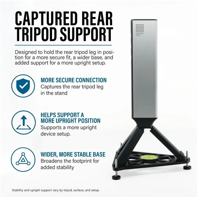Alt view image 3 of 5 - Level and Protect Bundle for Square Golf Omni Launch Monitor, Leveling Base for OEM Tripod Plus Shock Absorbing TPU Protective Case