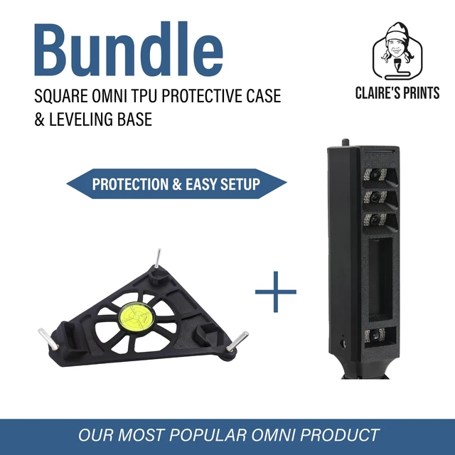 Alt view image 2 of 5 - Level and Protect Bundle for Square Golf Omni Launch Monitor, Leveling Base for OEM Tripod Plus Shock Absorbing TPU Protective Case