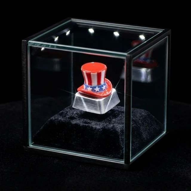 Alt view image 5 of 5 - USA Flag Artisan Keycap - Handmade Clear Resin American Flag Custom Keycap for Cherry MX Switches Mechanical Keyboard, Patriotic ESC Key Cap Gift for Gamers and PC Enthusiasts (KEYCAP HAT SAM UNCLE)