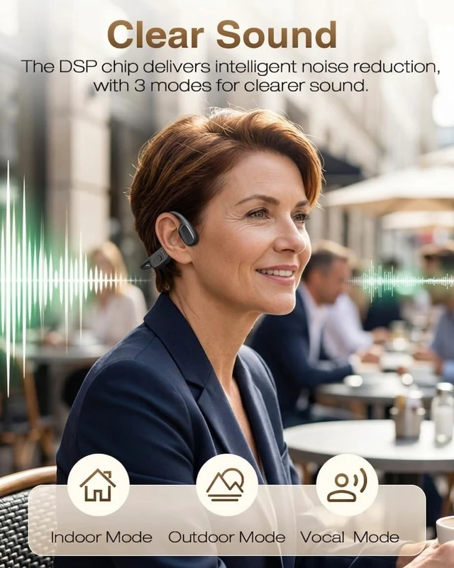 Alt view image 2 of 5 - Blue Deer Bone Conduction Hearing Amplifier for Seniors with Bluetooth APP