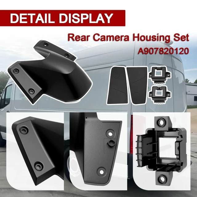 Alt view image 3 of 5 - Rear Camera Housing Set A907820120 for Mercedes Benz Sprinter 1500 2500 3500 Freightliner Sprinter 1500 2500 3500 2019-2020 Backup Camera Housing Replacement for 90782040019051 90782012019051
