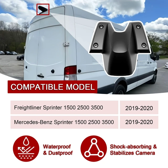 Alt view image 4 of 5 - Rear Camera Housing Set A907820120 for Mercedes Benz Sprinter 1500 2500 3500 Freightliner Sprinter 1500 2500 3500 2019-2020 Backup Camera Housing Replacement for 90782040019051 90782012019051