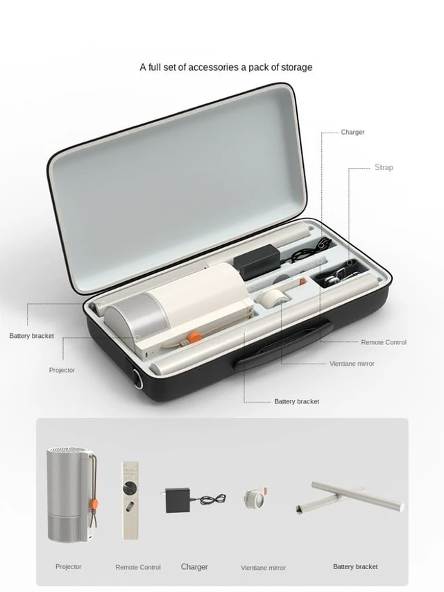 Alt view image 2 of 5 - Rokeblau Projector Storage Carrying Case for XGIMI MOGO 3 Pro and Powerbase Stand, Hard EVA Portable Case Perfectly fits with MOGO 3 Pro, Accessories,Shock-Proof, Water-Proof, Drop-Proof