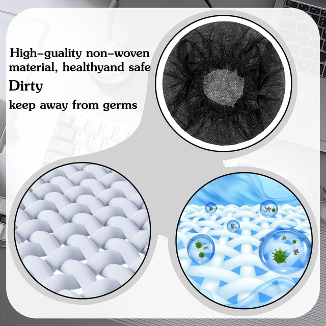 Alt view image 4 of 5 - 600 Pieces Disposable Black Non-Woven Headphone Covers, Large Size 4.3 Inch Earpad Protectors for On-Ear Headphones, Gym Studio Office Salon Shared Audio Equipment Hygiene