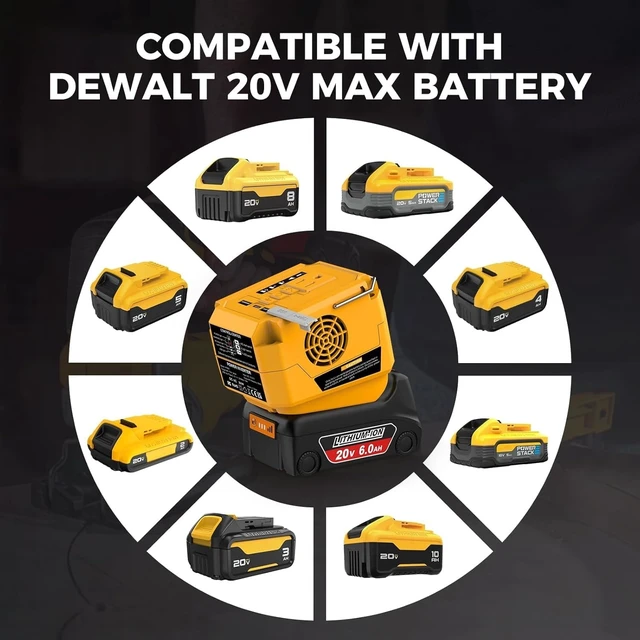Alt view image 3 of 5 - 260W Portable Power Inverter for Dewalt 20V Max Battery