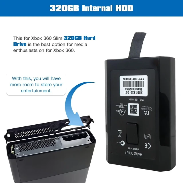 Alt view image 3 of 5 - Bryzantine 320GB 320G Internal HDD Hard Drive Disk Disc for Xbox360 Xbox 360 S for Slim Games