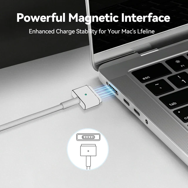 Alt view image 3 of 5 - 45W Mac Book Air Charger Magnetic T-Tip Power Adapter (Between 2012-2017)