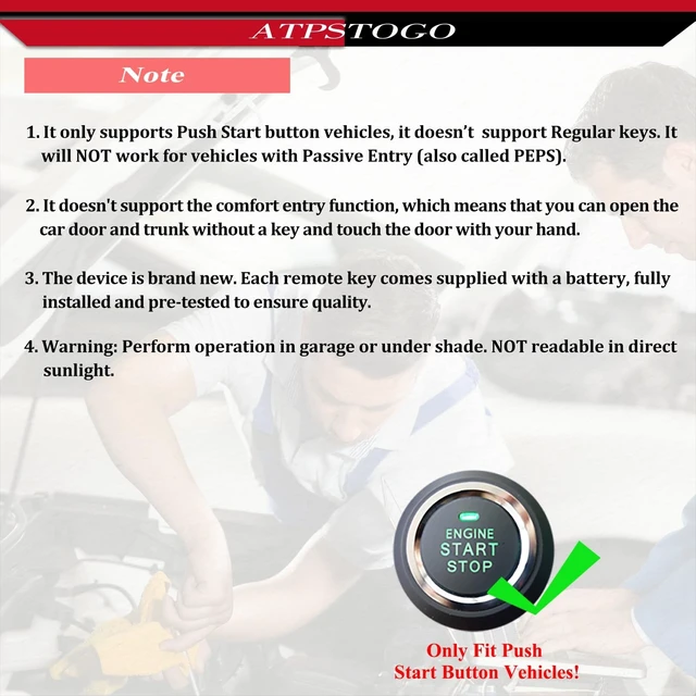 Alt view image 2 of 5 - ATPSTOGO Smart Key Fob Replacement Kit Fits for Jeep Renegade 2015 2016 2017 Keyless Entry Remote Control Replace FCC ID: M3N40821302 434MHz 4 Button