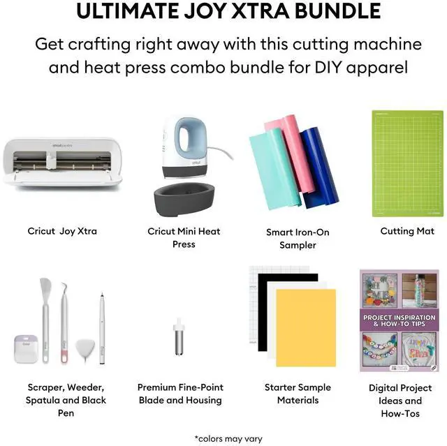 Alt view image 2 of 7 - Cricut Joy Xtra Bundle with EasyPress Mini and Smart Iron-On Sampler | HTV with Cutting Machine and Heat Press Combo