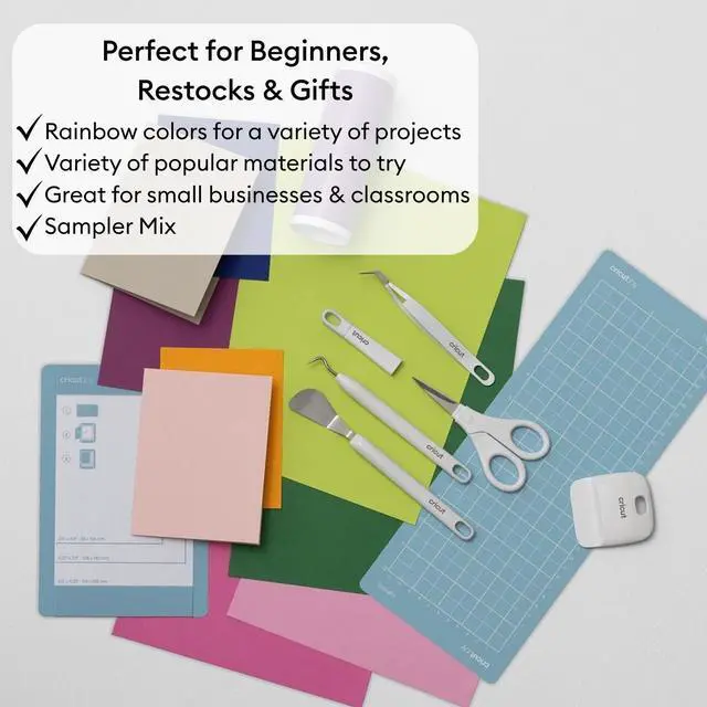 Alt view image 5 of 7 - Cricut Joy Deluxe Starter Kit | 40+ Piece Materials & Accessories Bundle with Vinyl, Iron-On, Pens & Card Making Supplies