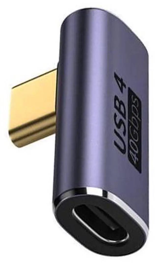 Main image of Vszerda USB4 Type C Male to Female Low Profile Right Angled 100W Power Data 8K Video Adapter 40Gbps for Laptop Phone