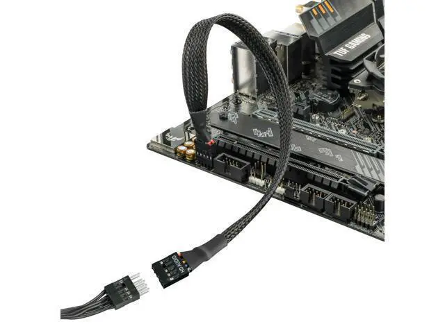 Alt view image 3 of 6 - Vszerda Motherboard HD Audio Extension Cable 9 Pin 30cm(11.8in) Female to Female Connection for Front Audio