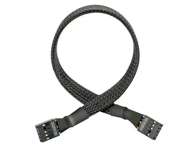 Alt view image 6 of 6 - Vszerda Motherboard HD Audio Extension Cable 9 Pin 30cm(11.8in) Female to Female Connection for Front Audio