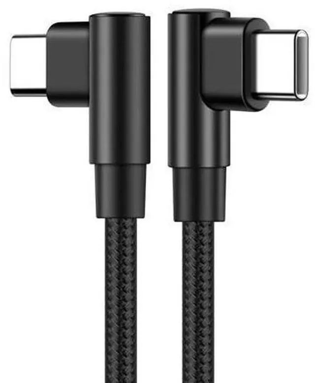 Alt view image 6 of 7 - Vszerda 90 Degree USB C to USB C Cable 1M/3FT,60W PD Type C Fast Charging Data Cable,Dual Right Angle Nylon Braided Cable,for USB C Devices Android Charging and Data Transmission