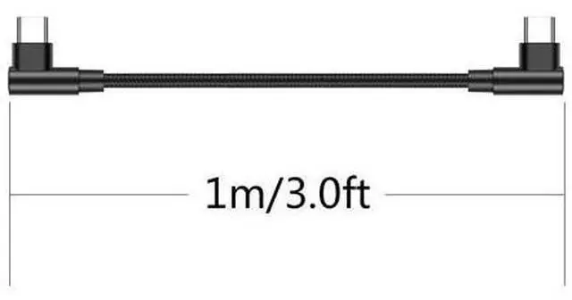 Alt view image 7 of 7 - Vszerda 90 Degree USB C to USB C Cable 1M/3FT,60W PD Type C Fast Charging Data Cable,Dual Right Angle Nylon Braided Cable,for USB C Devices Android Charging and Data Transmission