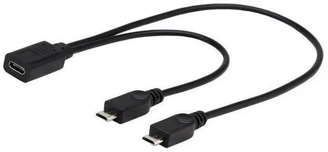 Main image of Vszerda Micro USB 2.0 & USB-C Multi-Connector Sync & Charge Cable - 30cm (For Smartphones, Computers, Tablets with Micro USB & USB Type-C Ports)