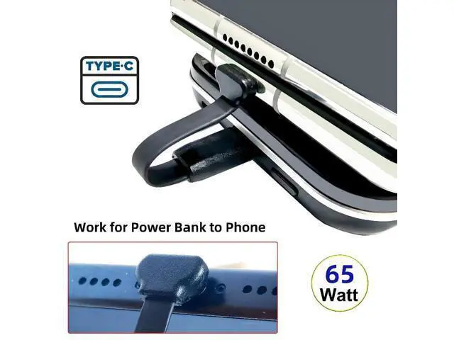 Alt view image 2 of 7 - Vszerda USB-C Charging Data Cable Type C to USB-C Power USB2.0 Ultra Slim Flat 90 Degree Up Down Angled 65W Fast Charge for Laptop Tablet Phone 6cm