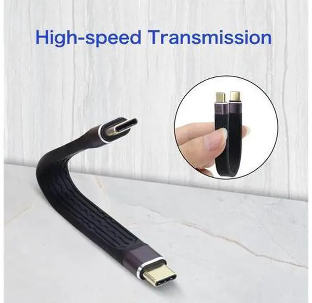 Alt view image 4 of 7 - Vszerda Short USB C 4.0 Cable 100W, 40Gbps USB Type C Male to Male Data Transfer PD Short Cable for Type C Device, 5.11 inch (Type C Male)