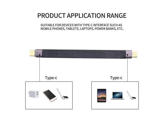 Alt view image 6 of 7 - Vszerda Short USB C 4.0 Cable 100W, 40Gbps USB Type C Male to Male Data Transfer PD Short Cable for Type C Device, 5.11 inch (Type C Male)