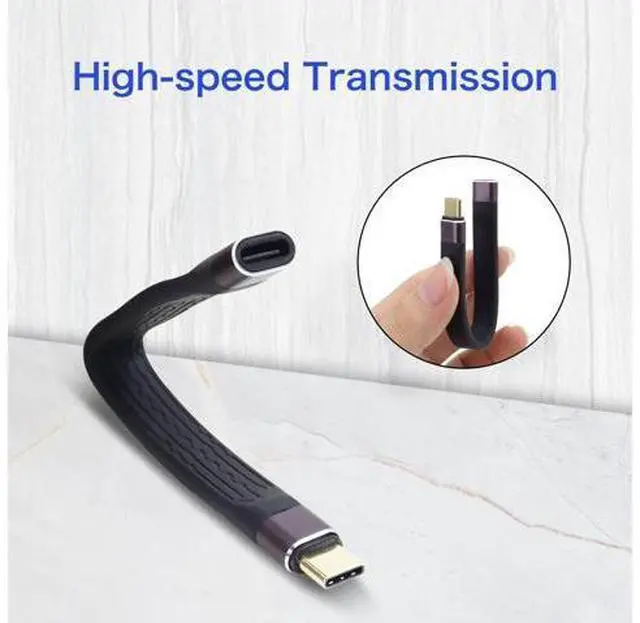 Alt view image 4 of 7 - Vszerda Short USB C 4.0 Cable 100W, 40Gbps USB Type C Female to Male Data Transfer 100W PD Short Cable for Type C Device, 5.11 inch (Type C Female)