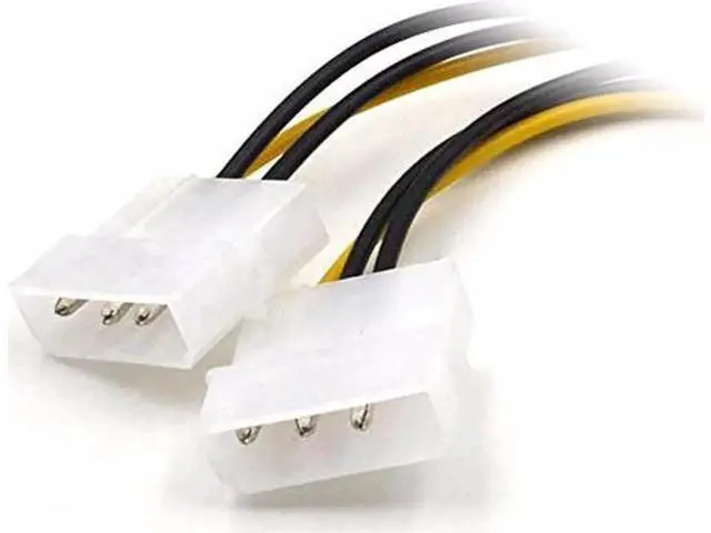 Alt view image 4 of 4 - 6 inch 6-Pin PCI Express to 2 x IDE Molex 4 pin LP4 Graphics Video Card Power Converter Cable - PCIe 6 pin to Dual 4pin Adapter