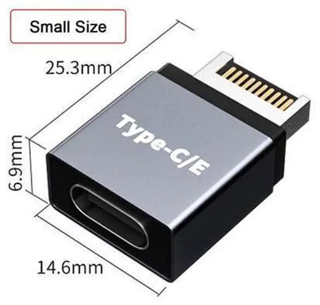 Alt view image 4 of 7 - Adapter USB 3.1 Front Panel Header Male Type-E to Type-C USB-C Female Motherboard Extension Data Adapter