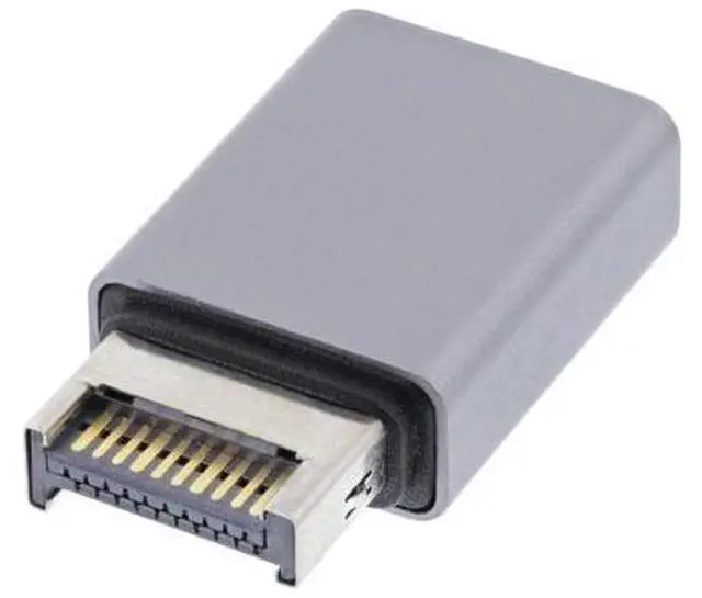 Alt view image 2 of 7 - Adapter USB 3.1 Front Panel Header Male Type-E to Type-C USB-C Female Motherboard Extension Data Adapter