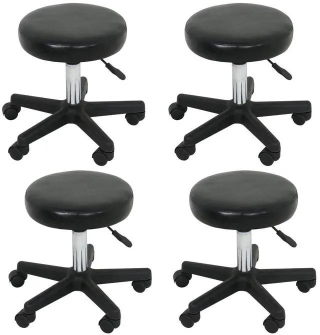 Main image of Adjustable Hydraulic Rolling Swivel Salon Stool Chair Tattoo Massage Facial Spa Stool Chair Black